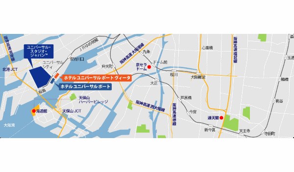ホテル ユニバーサル ポート ヴィータ周辺地図