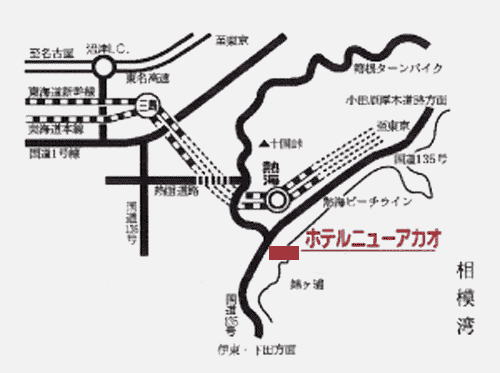 ホテルニューアカオ周辺地図