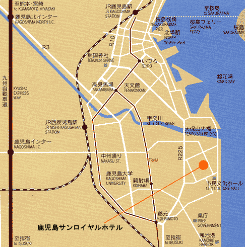 鹿児島サンロイヤルホテル周辺地図