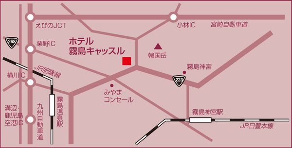 ホテル霧島キャッスル周辺地図