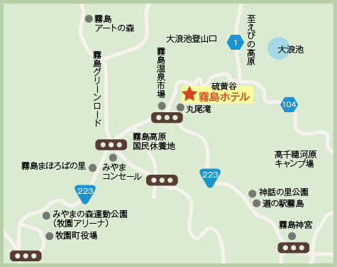 霧島ホテル周辺地図