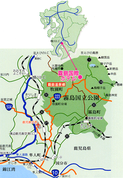 霧島国際ホテル周辺地図