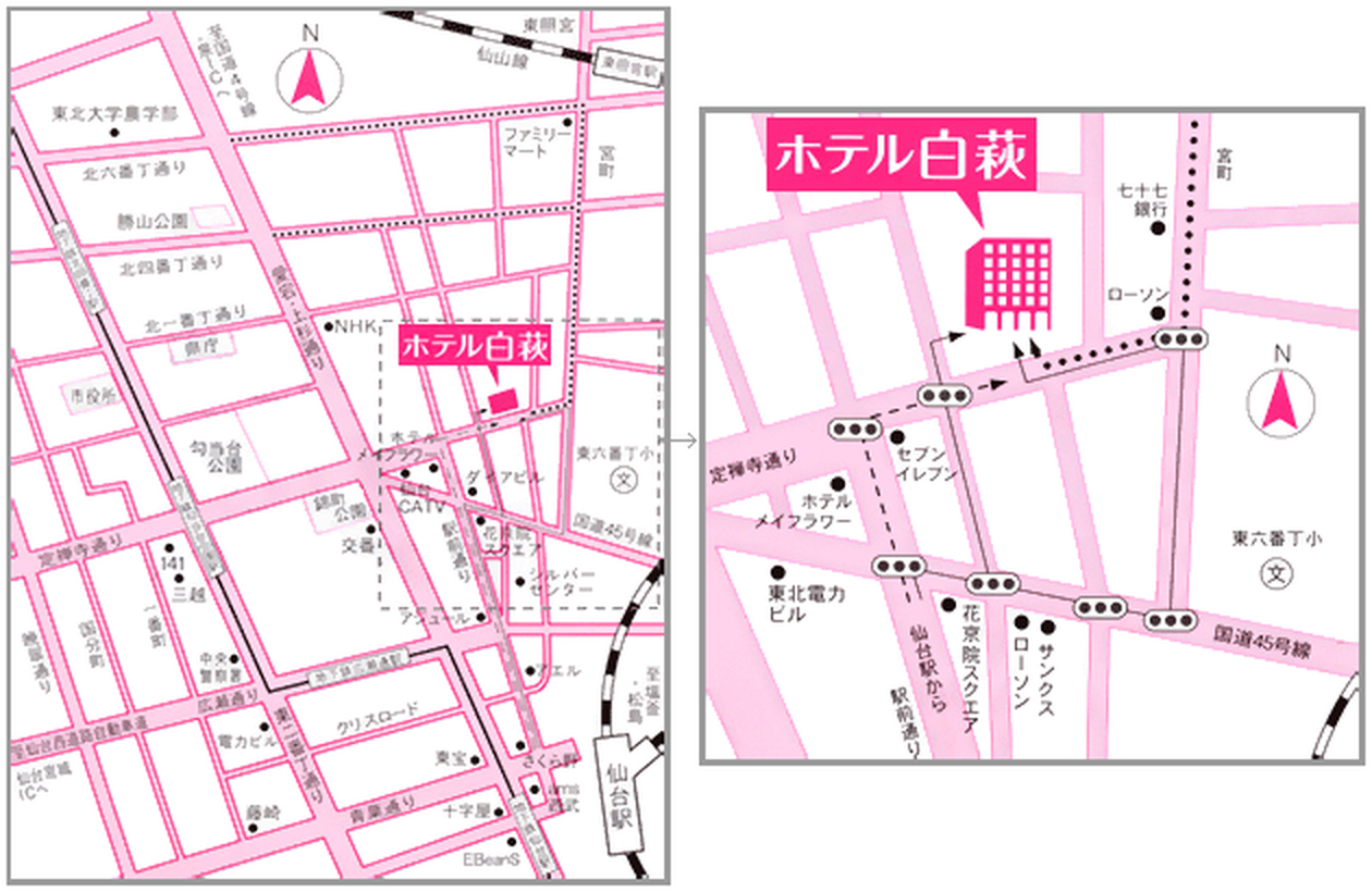 ホテル白萩の周辺地図