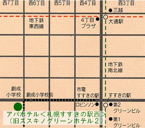 アパホテル〈札幌すすきの駅西〉の周辺地図