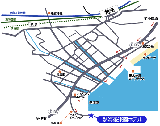 熱海後楽園ホテル周辺地図
