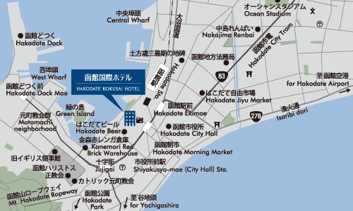 函館国際ホテル周辺地図