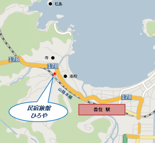 民宿旅館 ひろや周辺地図