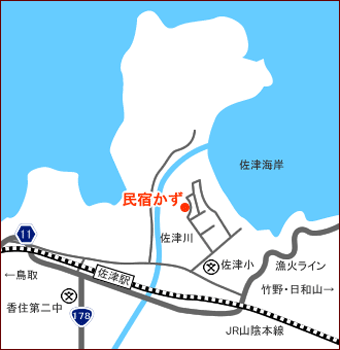 民宿 一(かず)周辺地図