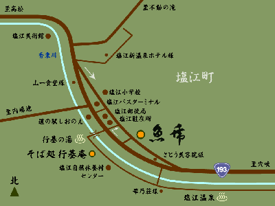 いろりの宿 魚虎周辺地図