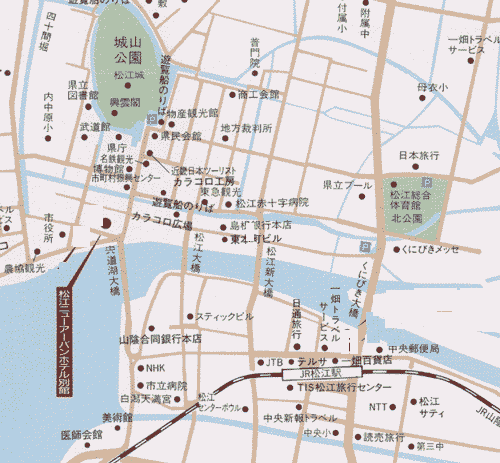 松江ニューアーバンホテル周辺地図